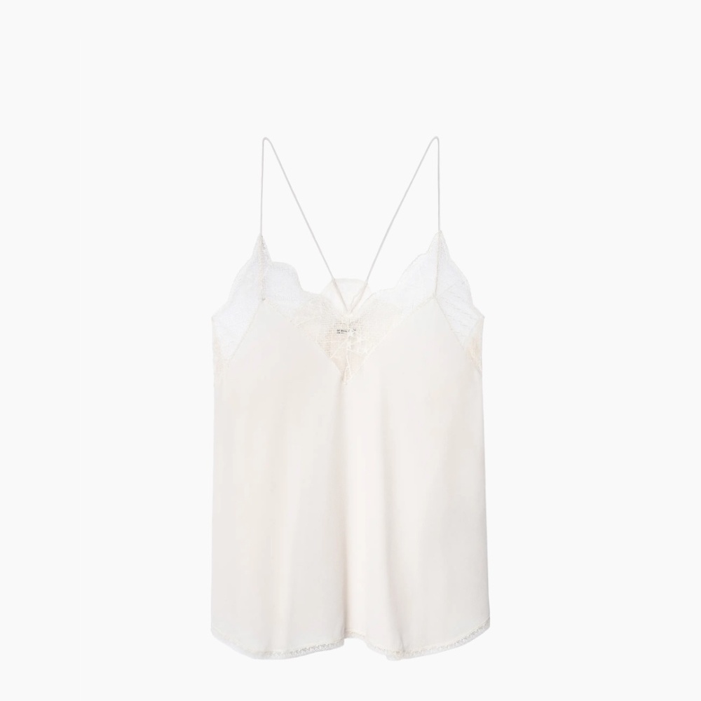 Christy Lace-Trimmed Silk Tank